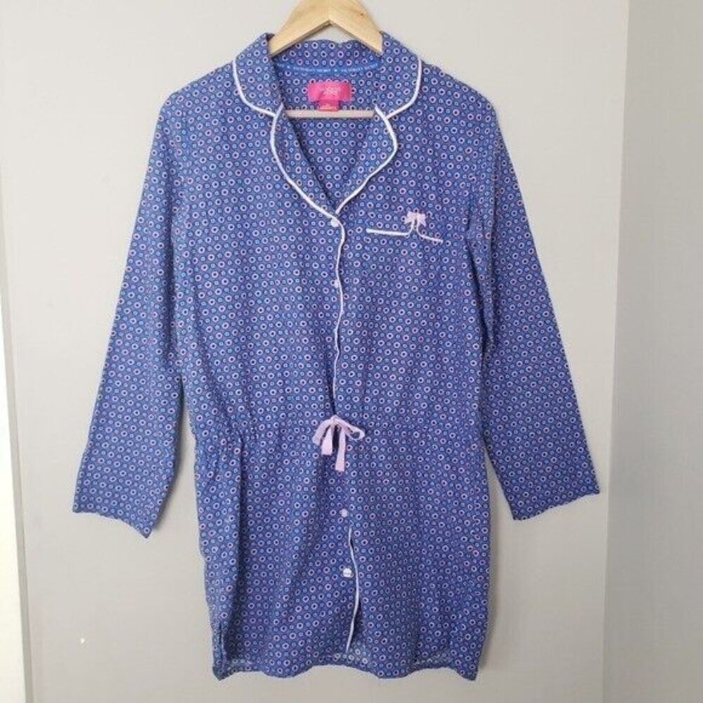 Victoria Secret Tie Waist Flannel Sleep Shirt Small